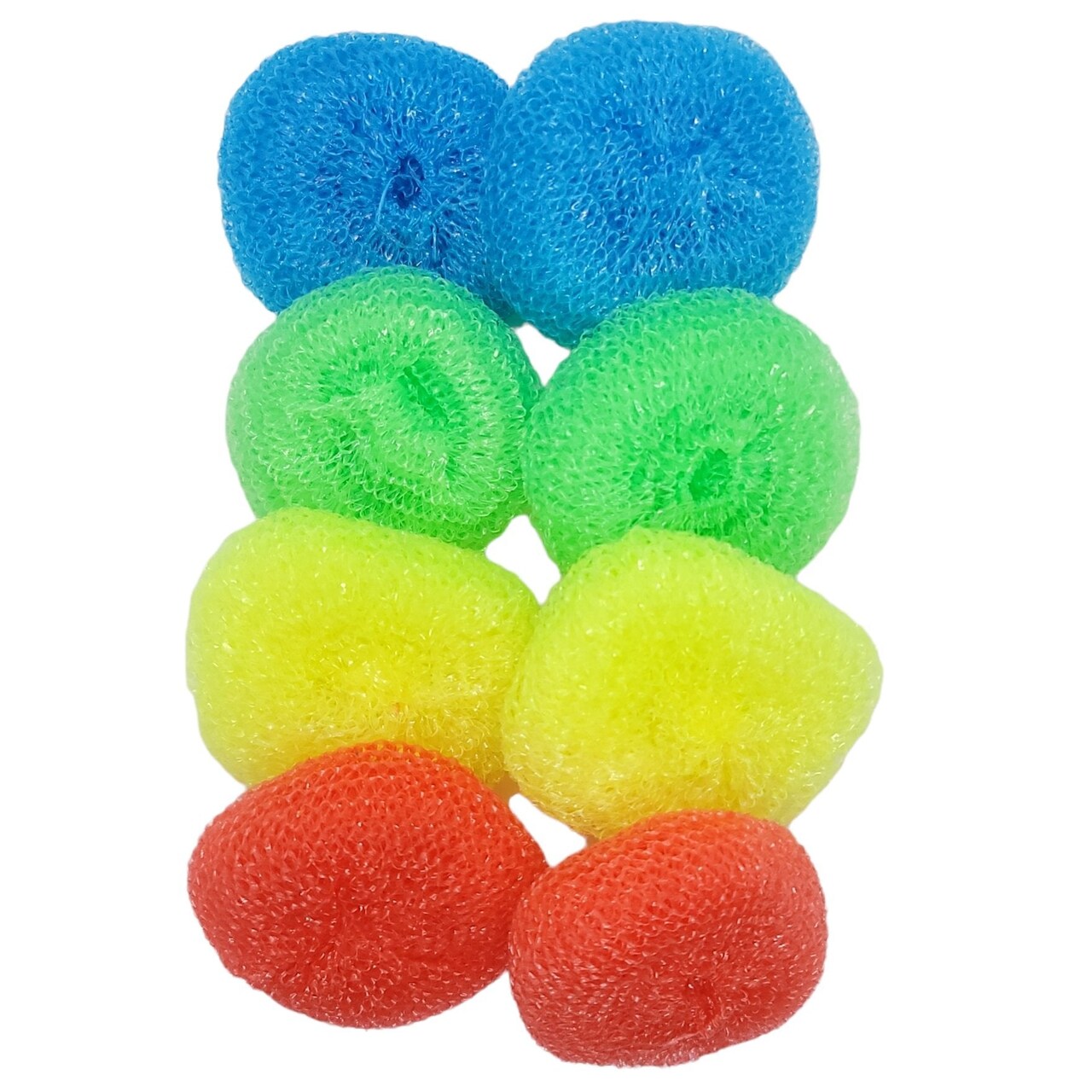 Handy Housewares Durable Non-Scratch Nylon Scouring Pads | Round All-Surface Cleaning Pads | Multi-Use Kitchen Scrubbers | Safe for Non-Stick Cookware | 8-Pack Random Colors